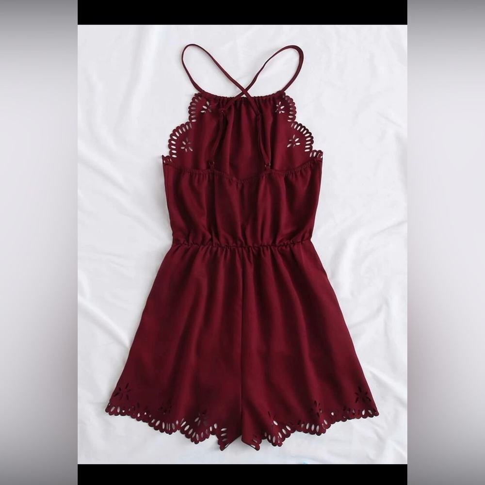 Burgundy woman’s romper